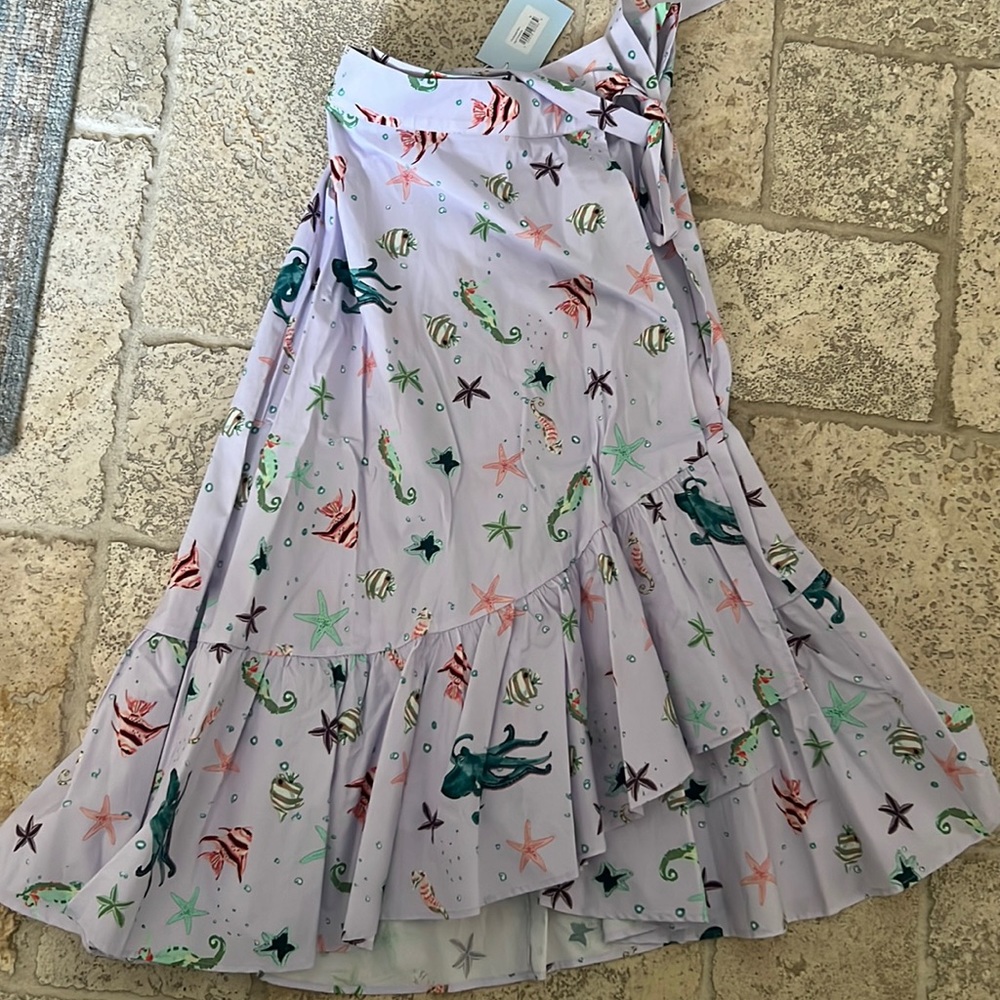 BNWT HillHouse Home Wrap Ocean Animal Skirt Sz M RARE